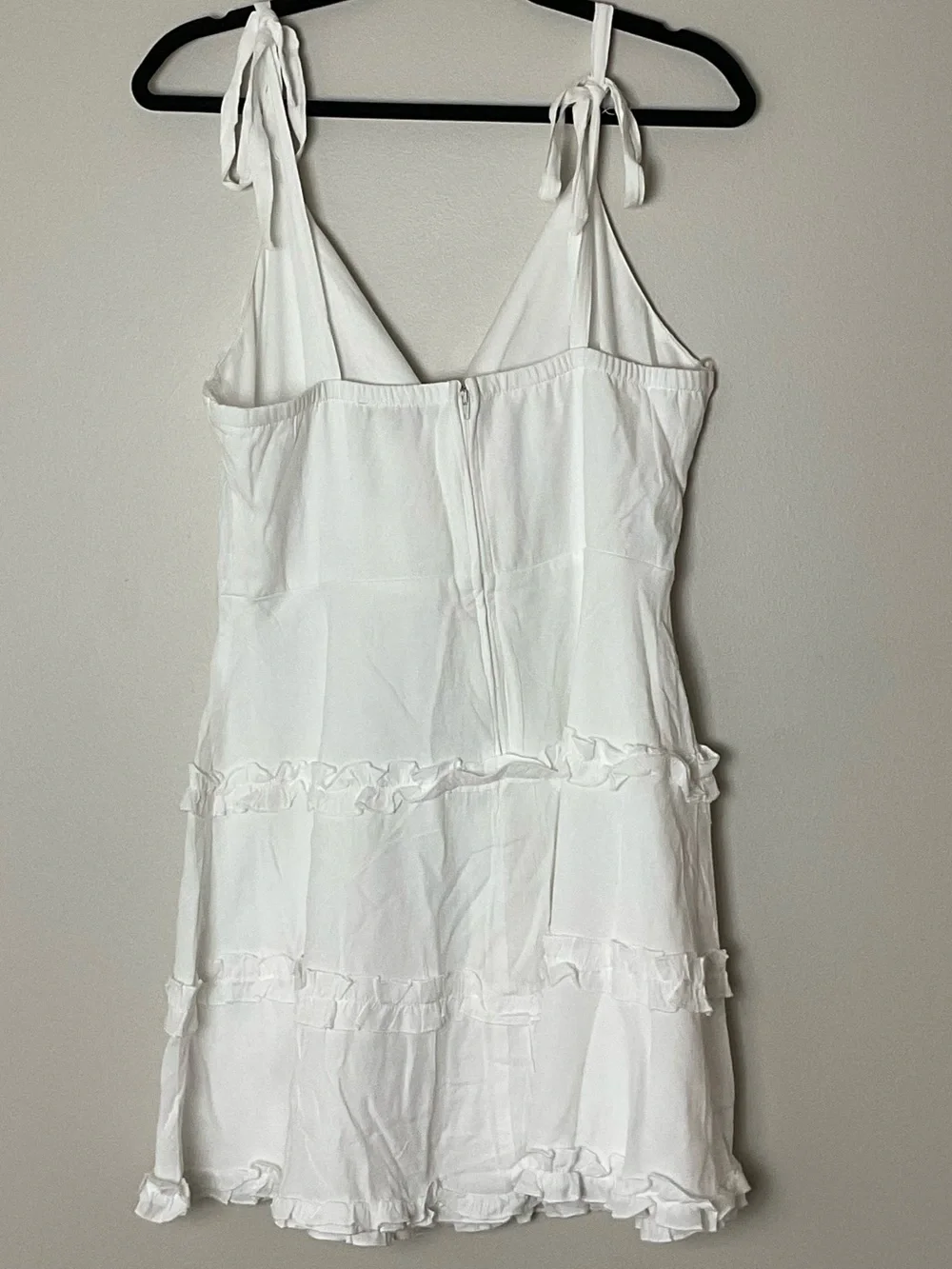 Trixxi White Ruffle Tiered Mini Sundress Cottagecore Fairycore Boho Resort XL - Picture 4 of 6